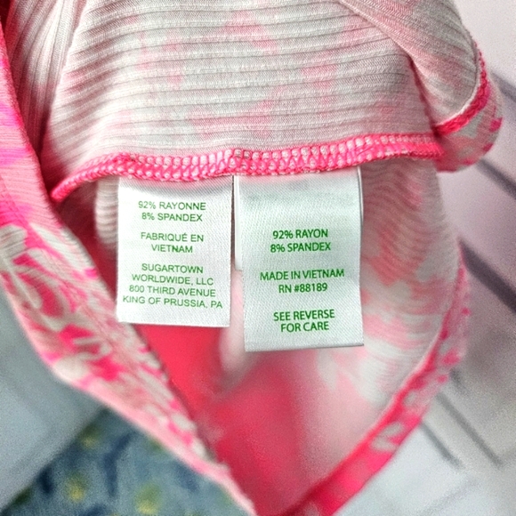 LILLY PULITZER Mick Square Neck Ribbed Dress In Roxie Pink Shadow Dancer - Picture 12 of 14